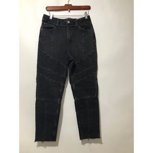 Topshop Black & Gray Size 6 Mom Moto Jeans